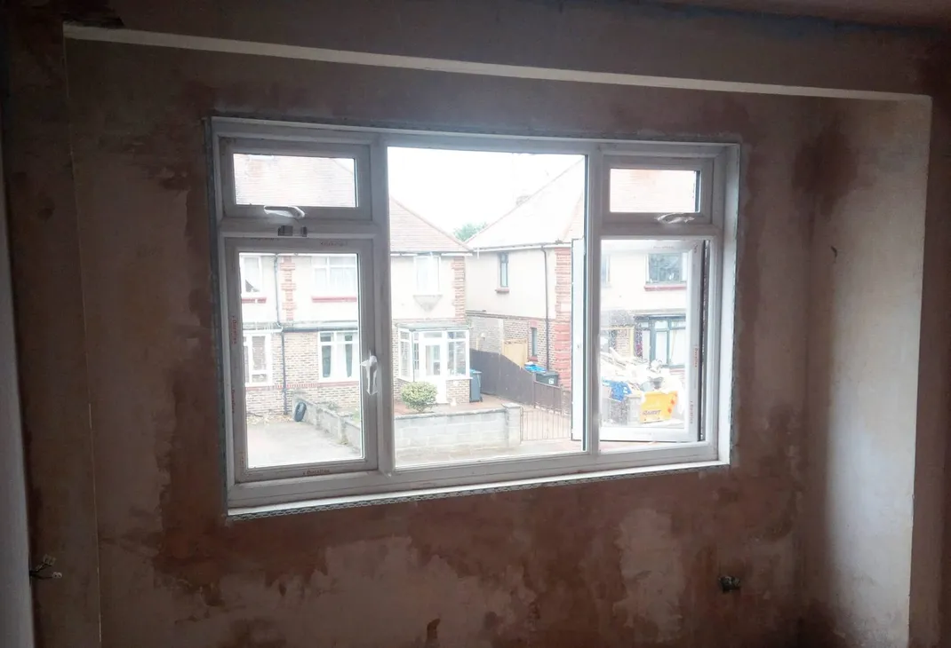 Bedroom makeover plastered wall
