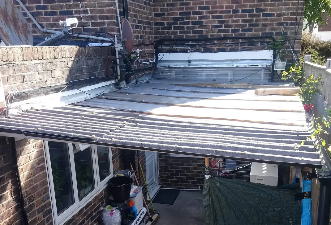 Broken lean to roof