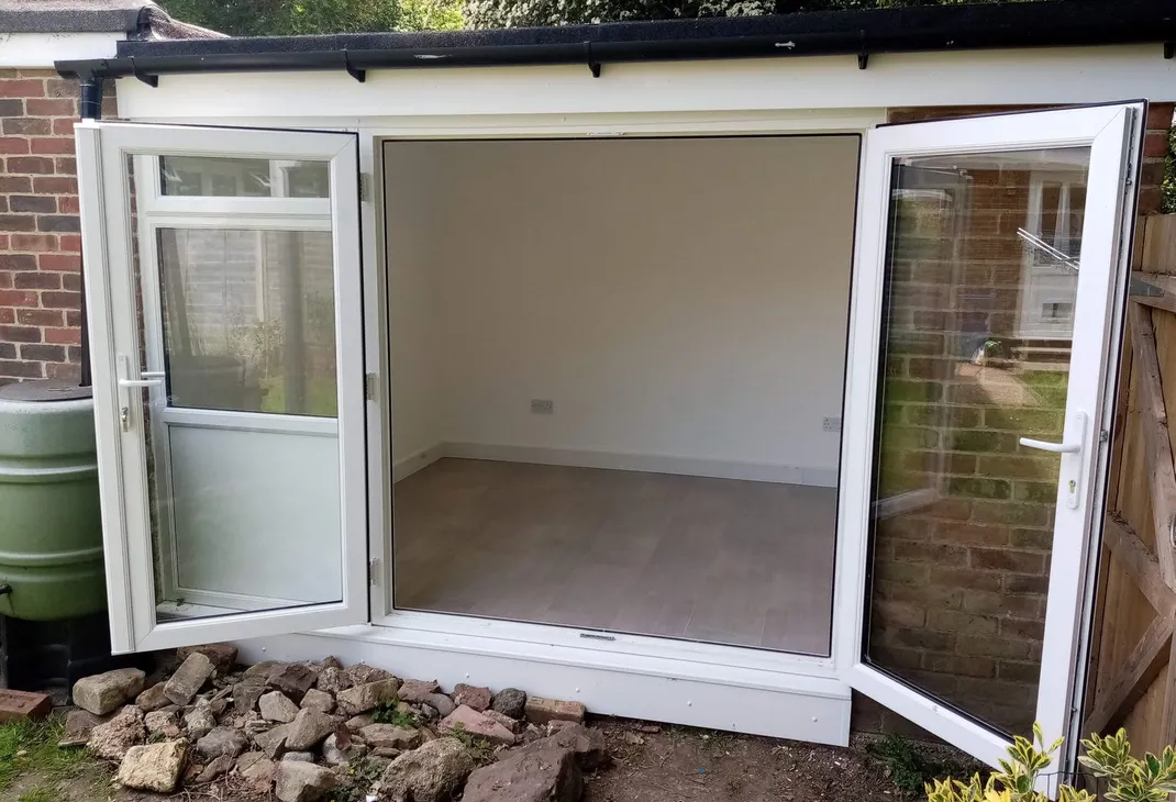 Completed shed conversion in Angmering West Sussex