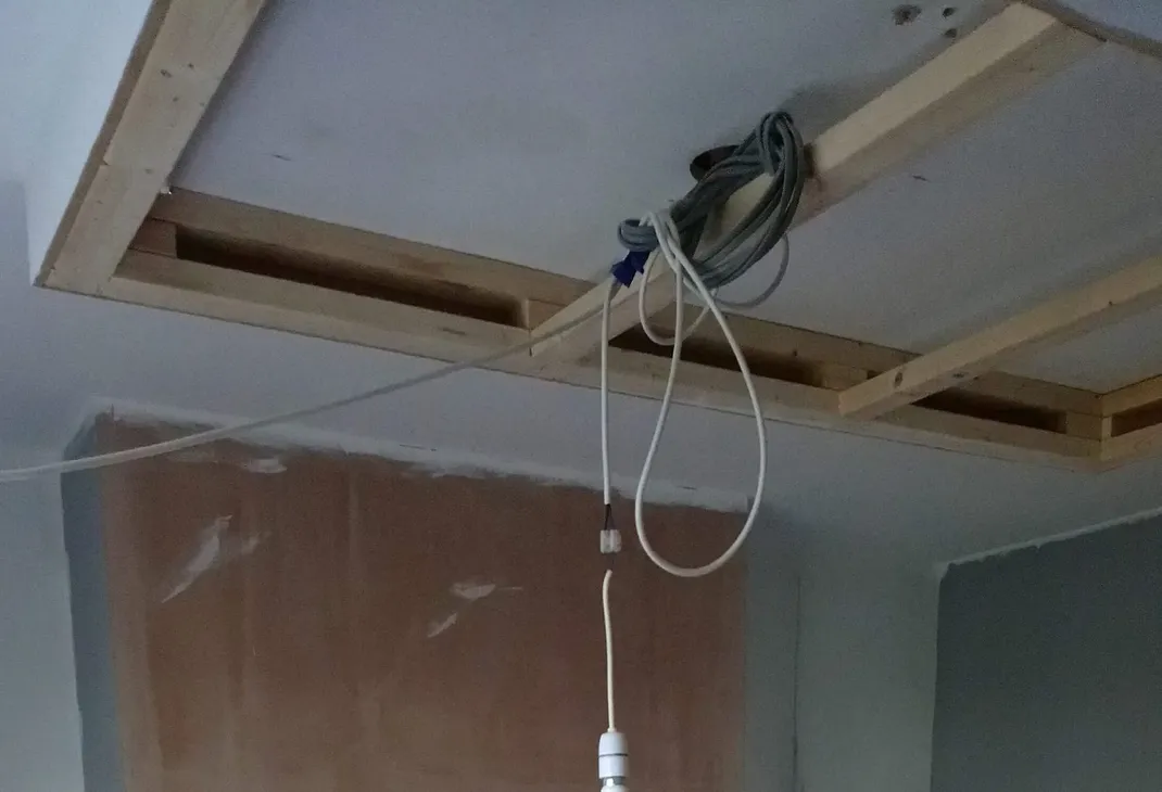 False ceiling frame for fibre optic lights