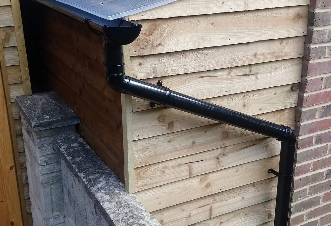 Finished lean to gutter
