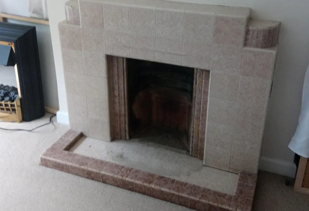 Fireplace removal progress