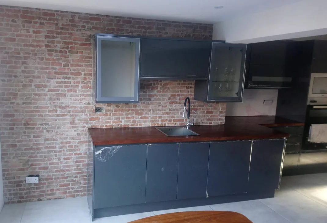 Galley kitchen project nearing completion