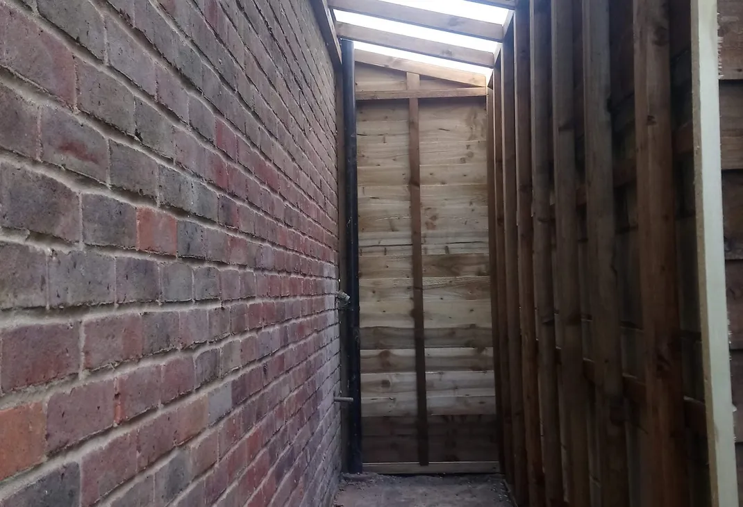 Inside new lean to