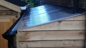 Outside of new lean-to roof