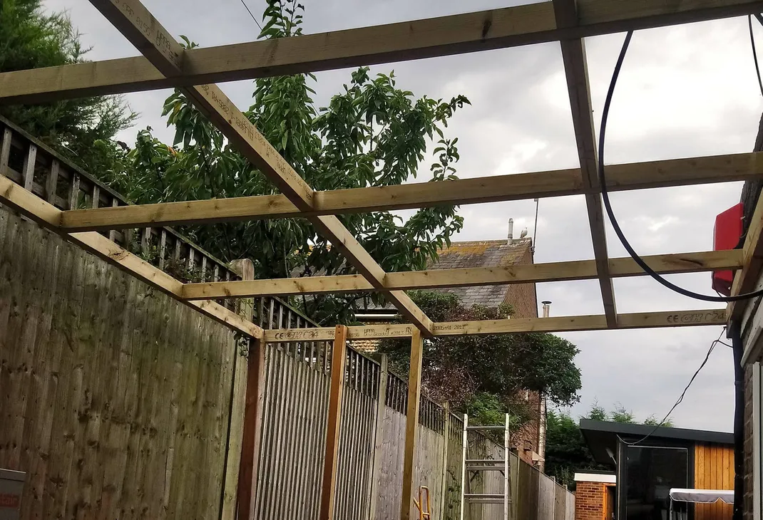 Lean to roof frame build