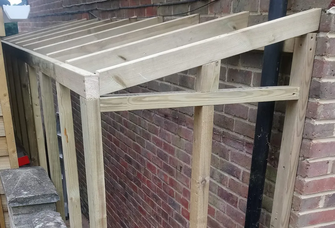 Lean to roof frame