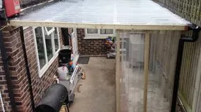 Completed lean-to roof view