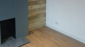 new fireplace and floor in lounge transformation