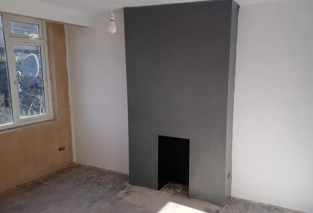 Lounge transformation wall preparation
