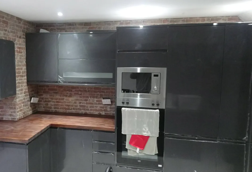 New galley kitchen near completion