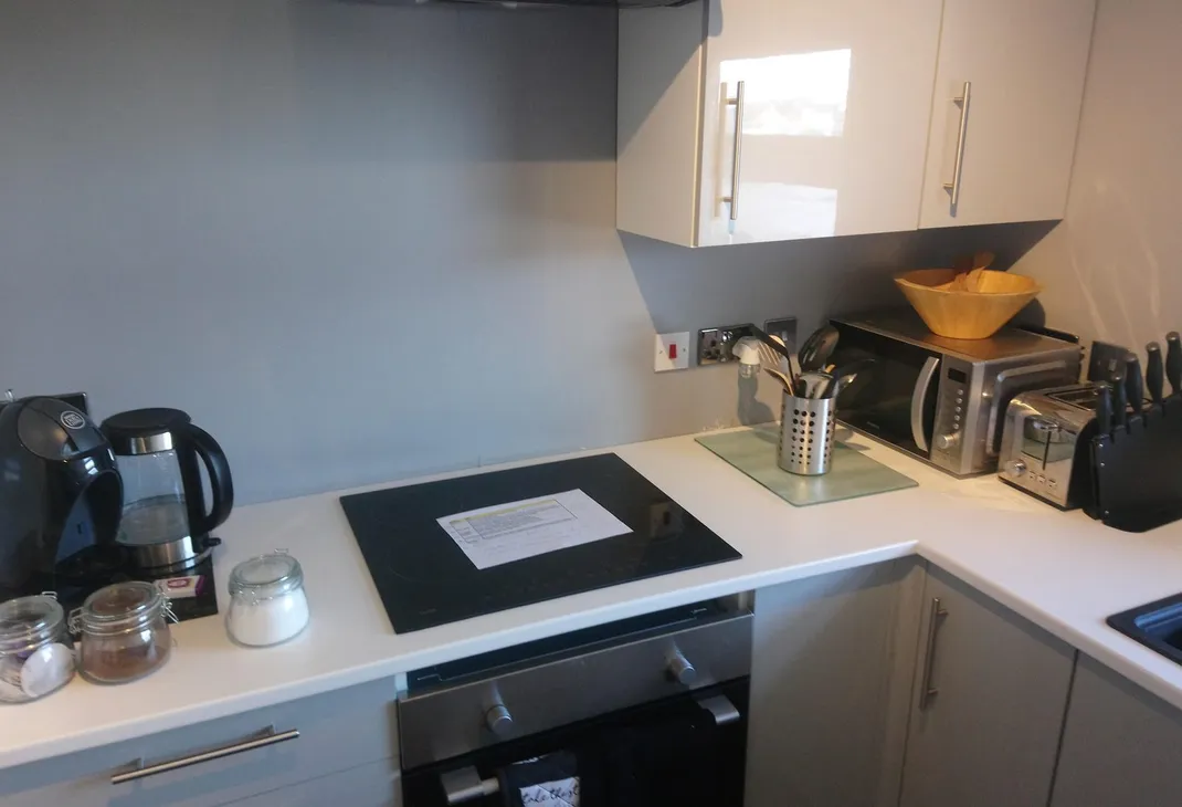 New kitchen white worktops