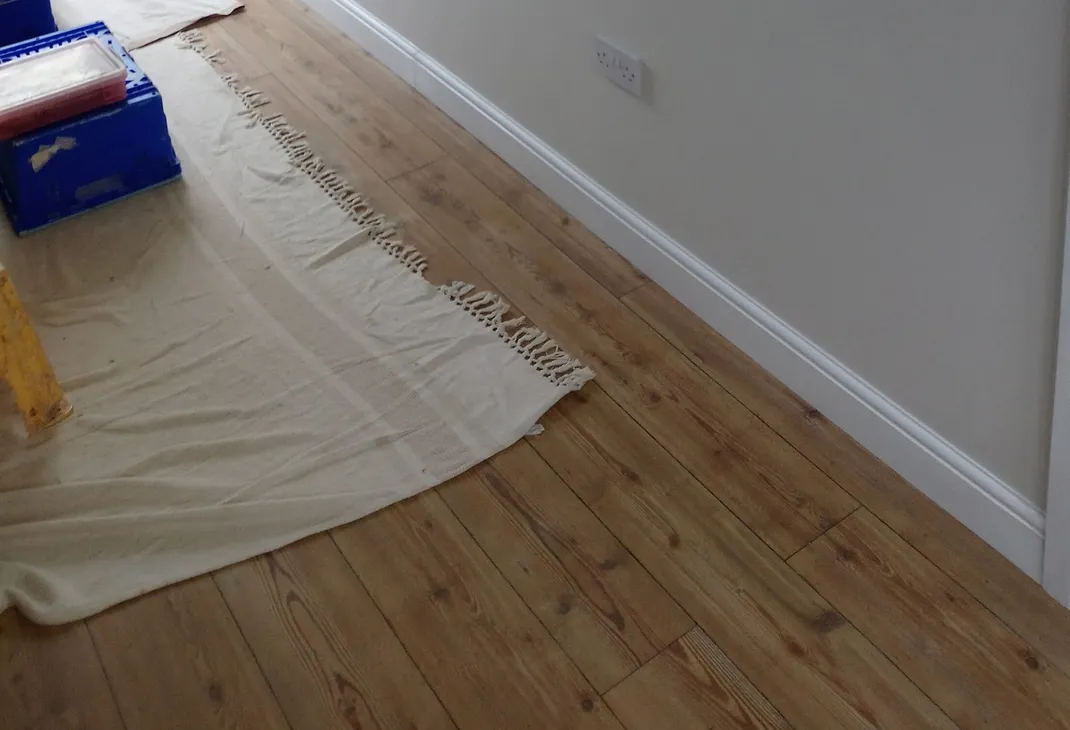 Newly laid wood floor
