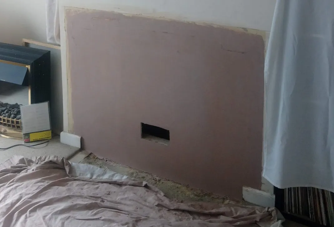 Newly plastered wall
