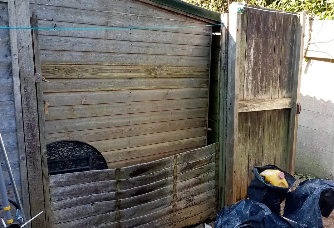 Old broken fence panels
