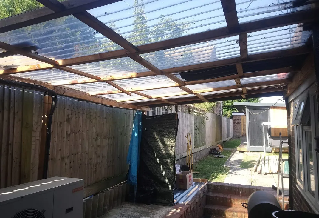 Old lean to roof