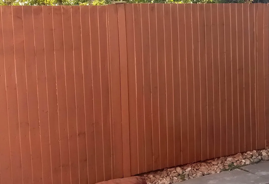Painted garden fencing