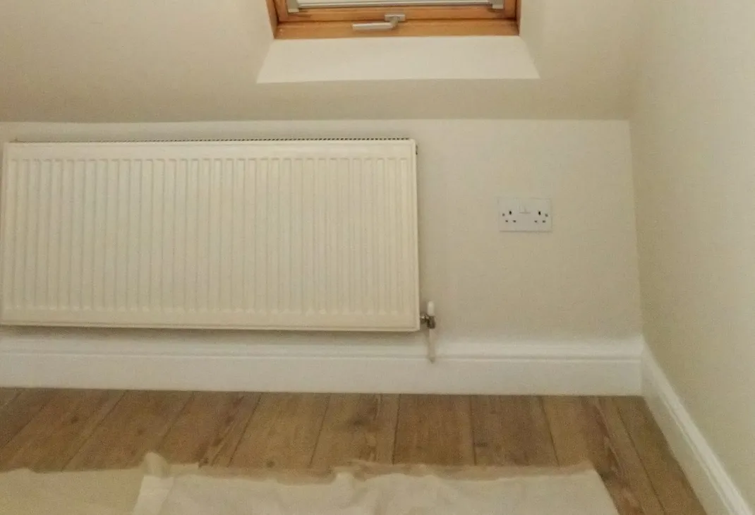 Radiator new floor laid