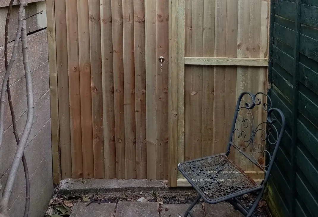 Replaced fence gate