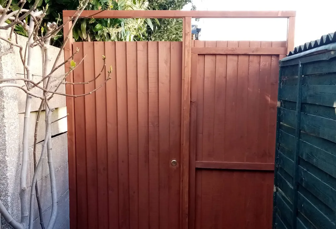 Replaced fence gate