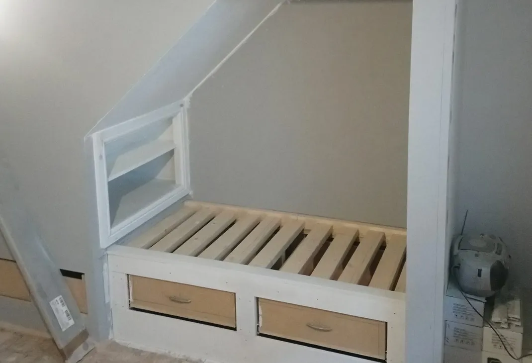 Understairs reading nook